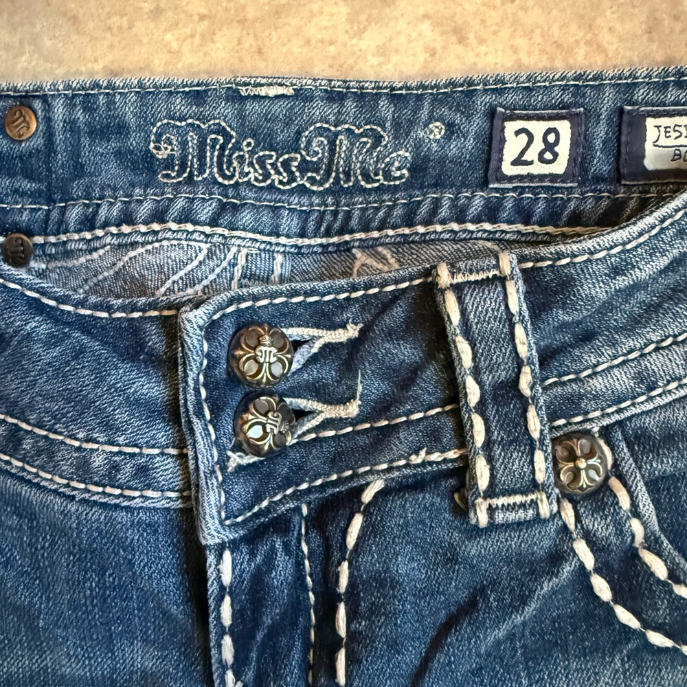 Miss Me Dark Blue Flare Jeans - Picture 3 of 6